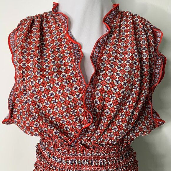 NWT Max Studio Women's Red Stretch Smock Maxi Dress Size XL - Picture 2 of 9